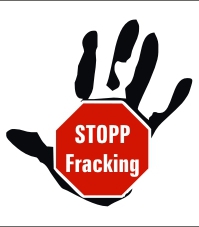 Hand mit STOPP Fracking